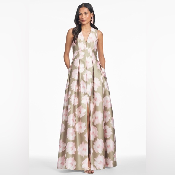 NWOT Sachin + Babi Pink and Green Floral Maxi Dress
